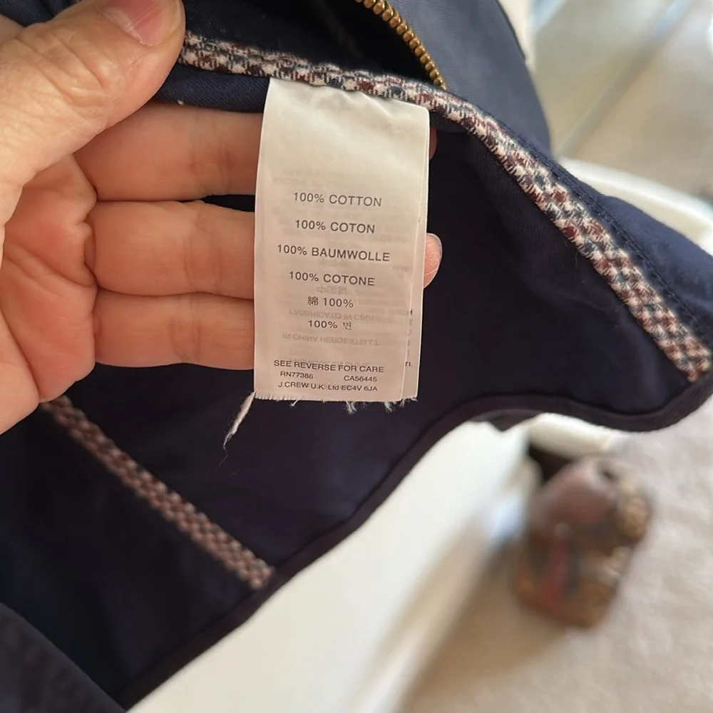 J Crew Downtown Field jacket - waxed cotton navy blue - Picture 7 of 8